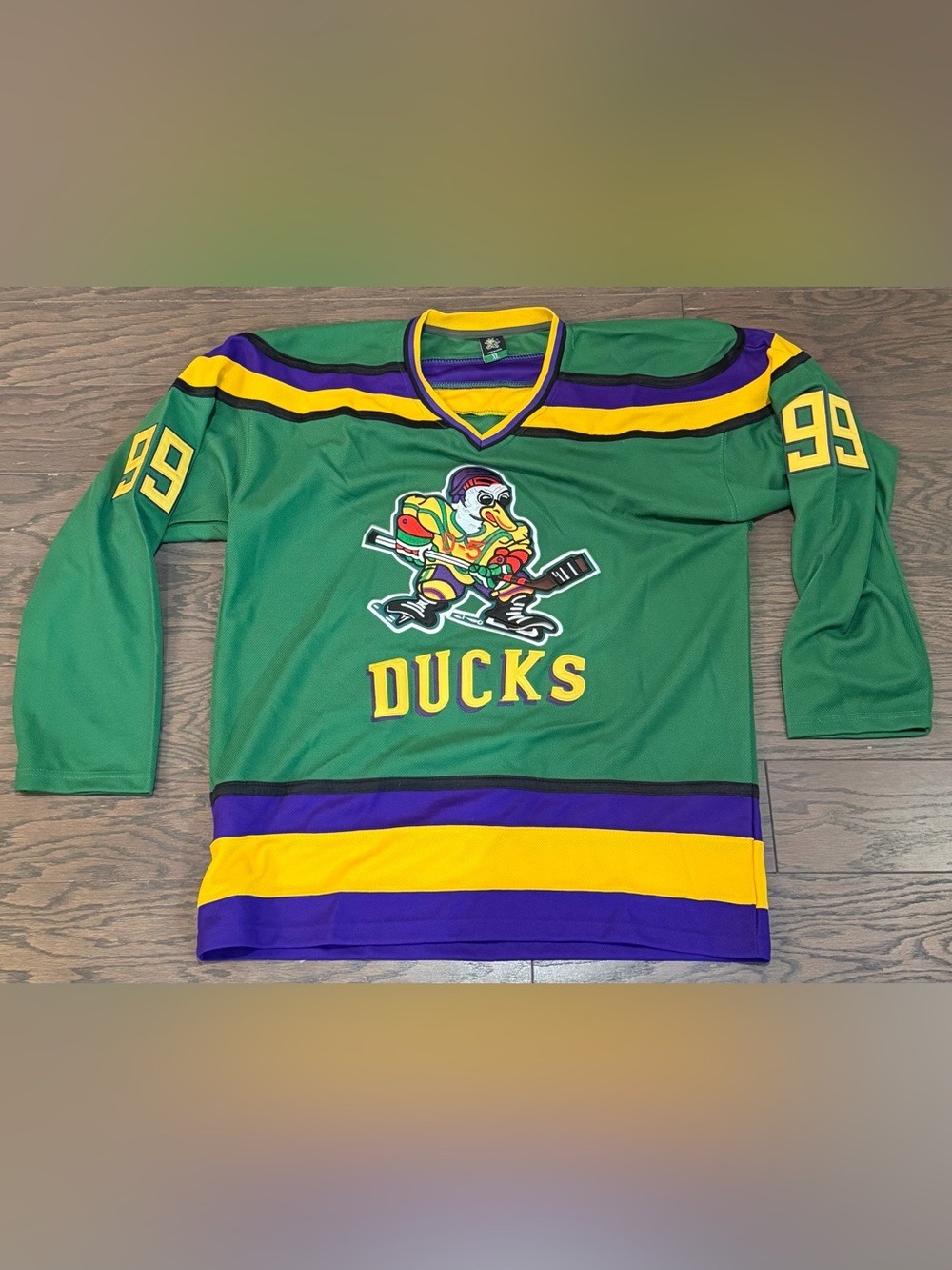 Mighty Ducks D-5 #99 Banks Hockey Jersey Men's Size XL w/Fight Strap